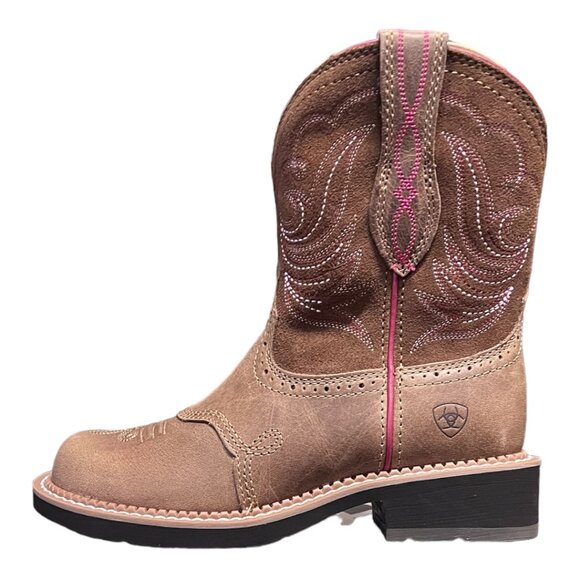 Ariat Fatbaby Heritage Dapper 8" Womens Brown Leather Cowboy Boots Round Toe 6 - Picture 2 of 8